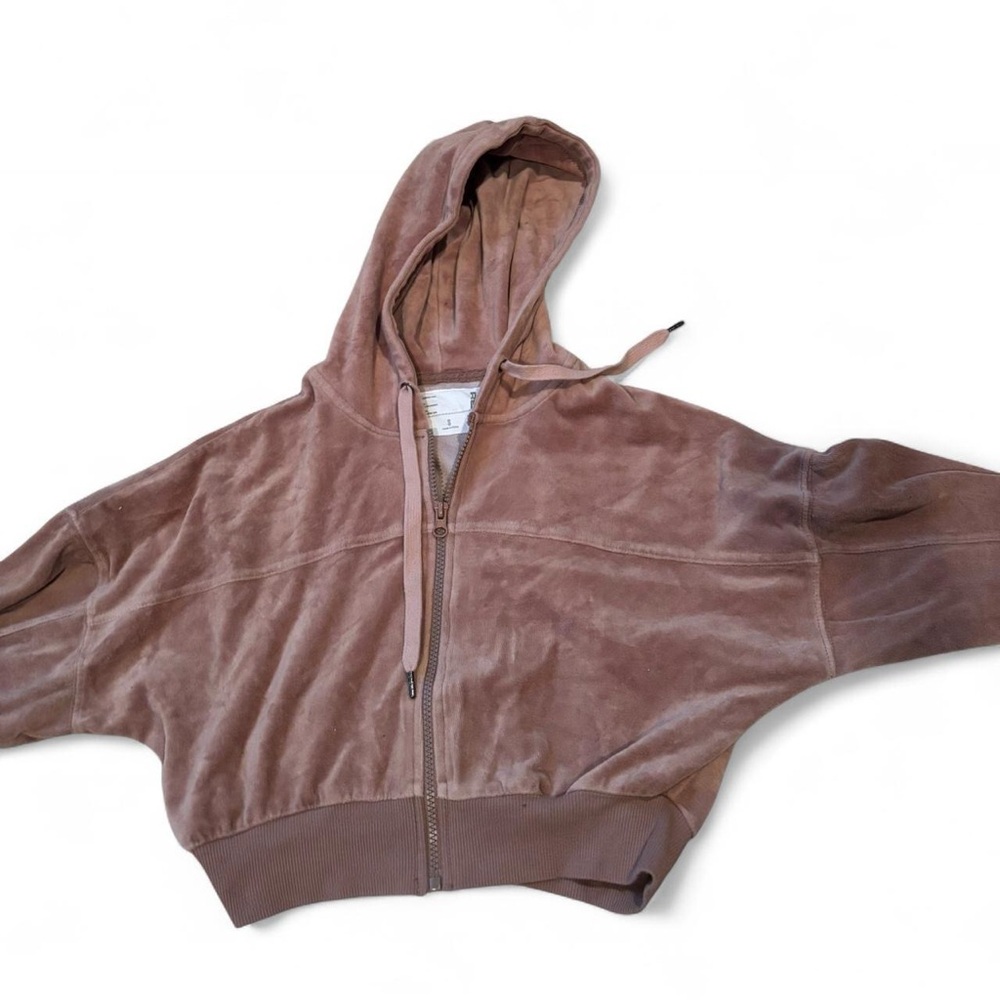 Plush Zip-Up Hoodie in Dusty Mauve